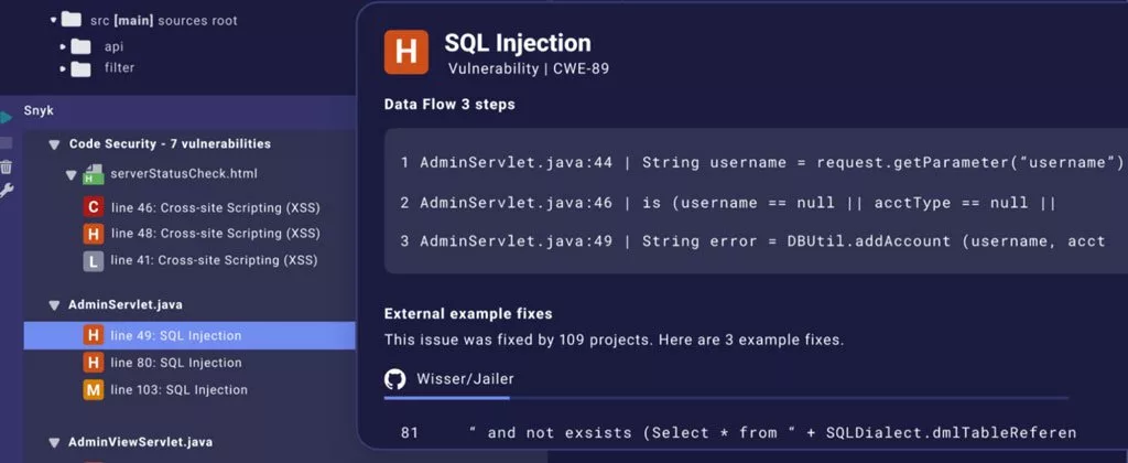 سرویس Snyk Code