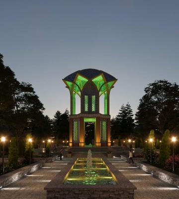 تصویری از مقبره ابوریحان بیرونی در شب+عکس