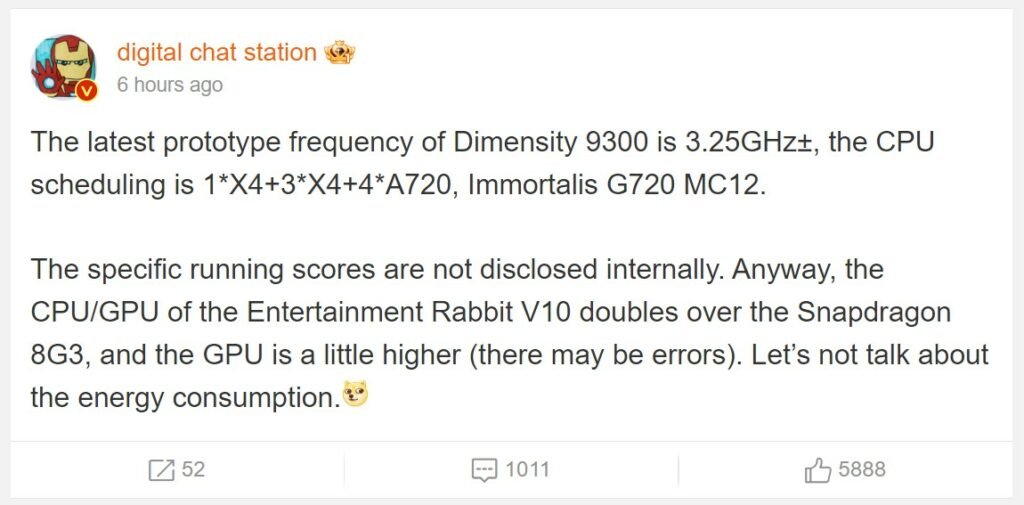 مشخصات احتمالی تراشه دایمنسیتی 9300 مدیاتک فاش شد