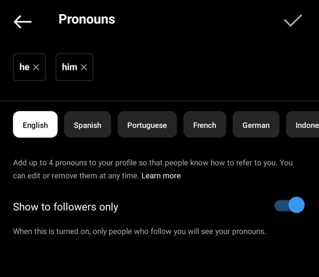 1714499447 796 ضمیر اینستاگرام چیست آموزش فعال سازی pronouns در بیو