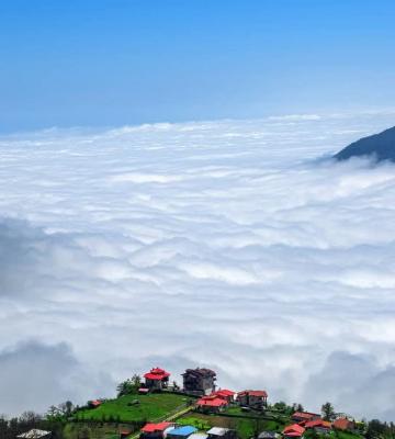 تصویر زیبا از اقیانوس ابر  در ارتفاعات رامسر+عکس