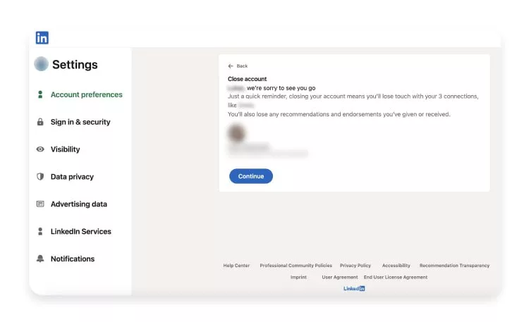 چطور اکانت لینکدین را حذف کنیم؟ راسخ.webp