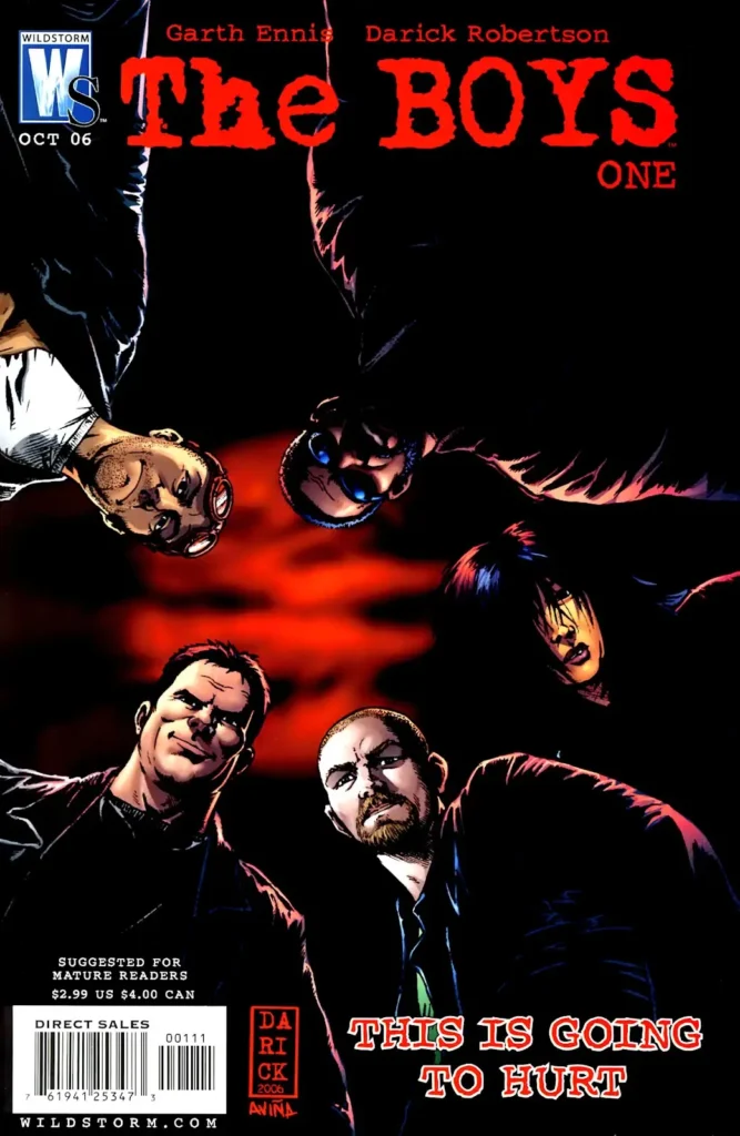 چرا به بازی مبارزهای The Boys نیاز داریم؟_راسخ 2 کاور شمارهی ۱ کمیک The Boys با لگوی ایمپرینت WildStorm (برای دیدن سایز کامل روی تصویر تپ/کلیک کنید)