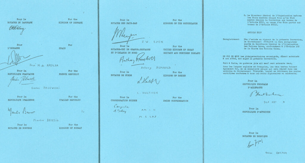 the signing of convention of the new European Space Research Organisation (ESRO) took place