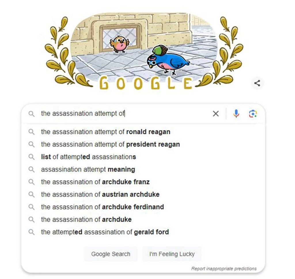 تصویر جستجوی برای اقدام به ترور در گوگل