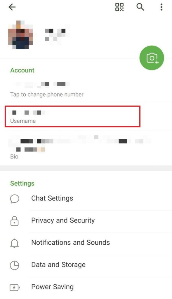 اطلاعات پروفایل تلگرام