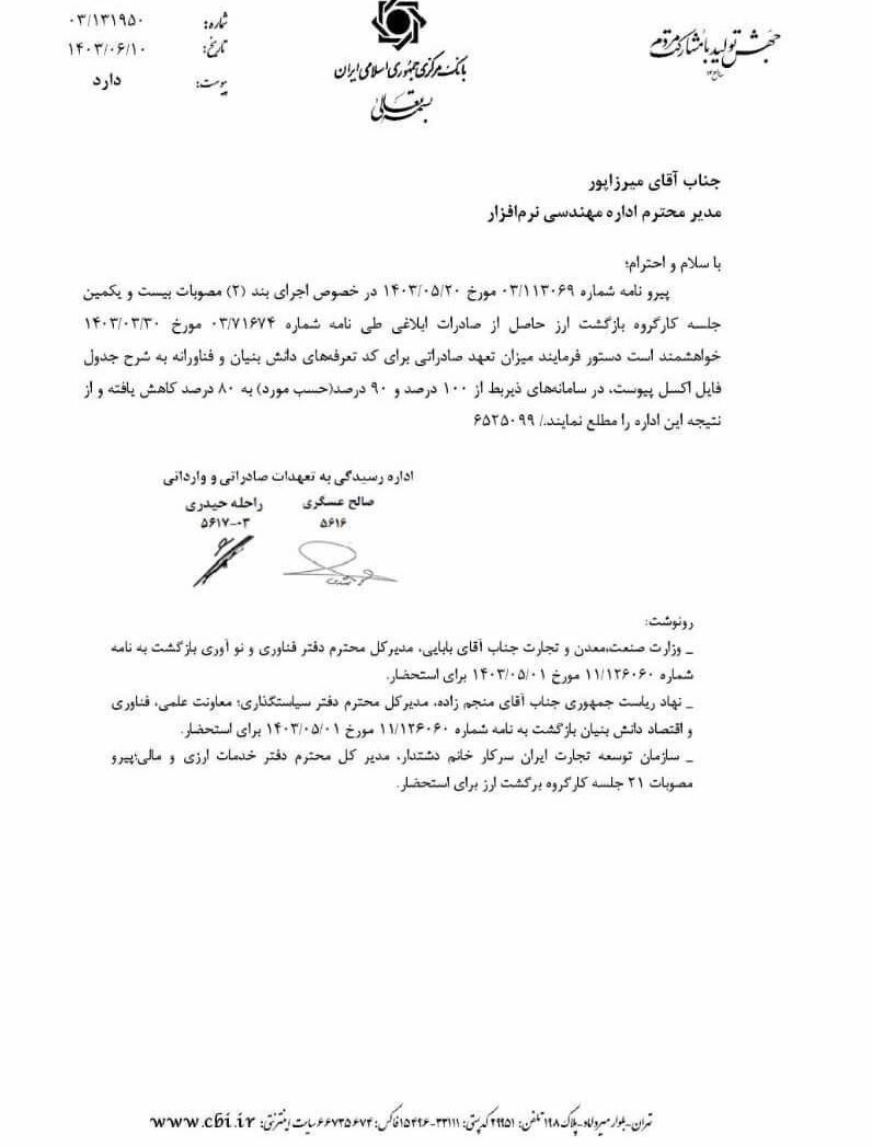 تعهد ارزی شرکت های دانش بنیان کاهش یافت